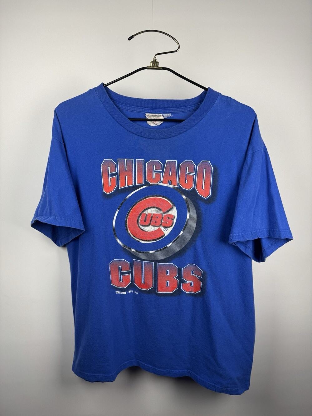 Vintage 1994 Chicago Cubs Tee MLB Baseball Trench Made USA Royal Blue XL 24x28